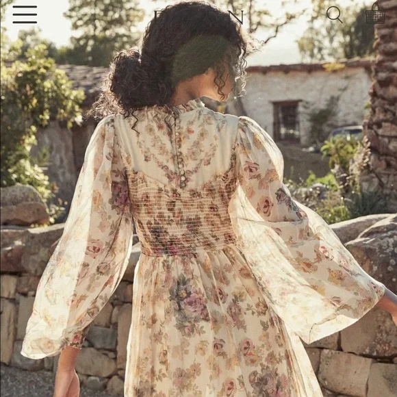 Dôen Doen NWT Tiarella floral dress small - Picture 2 of 14